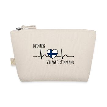 My heart beats for Finland Scandinavia - Organic Pouch - nature - Front