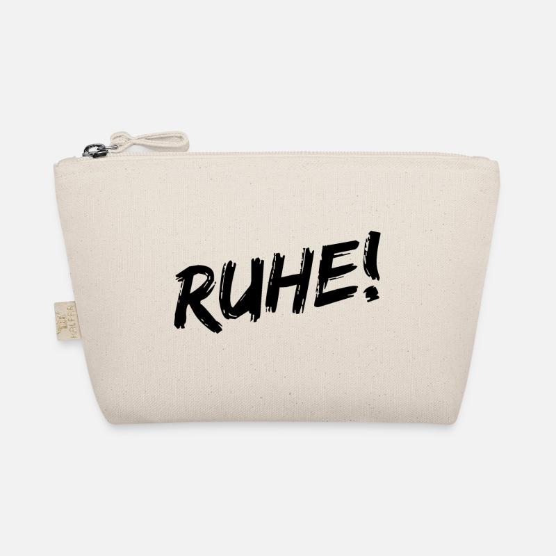 "Silence!" - Black brush writing Organic Pouch