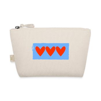 HERZ. HERZ. VALENTINSTAG. LIEBE. LIEBE. PAAR. - Bio-Täschchen - Natur - Vorne