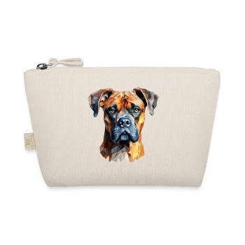 Hunde Porträt Boxer im Polygon Stil - Bio-Täschchen - Natur - Vorne