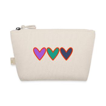 HERZ. HERZ. VALENTINSTAG. LIEBE. LIEBE. PAAR. - Bio-Täschchen - Natur - Vorne