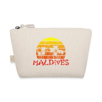 Malediven Palmen Sonnenuntergang Urlaub Retro - Bio-Täschchen - Natur - Vorne