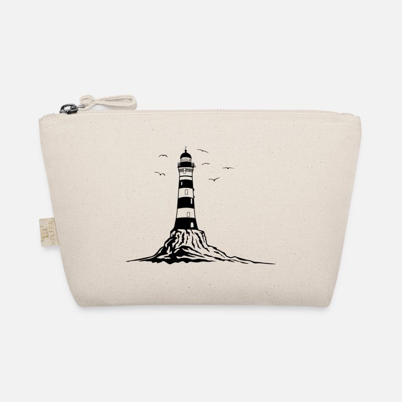 Leuchtturm, lighthouse, Schiff, Felsen Meer Urlaub - Bio-Täschchen - Natur