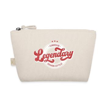Einzigartiges legendäres Vintage-Retro-Rot im Denim-Stil - Bio-Täschchen - Natur - Vorne