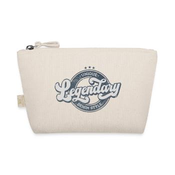 Einzigartiges legendäres Vintage-Retro-Blau im Denim-Stil - Bio-Täschchen - Natur - Vorne