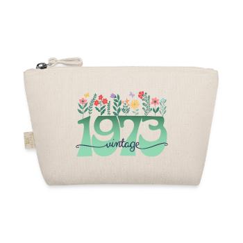 Pattern Flowers 1973 Birthday Party Woman 50 Years - Organic Pouch - nature - Front