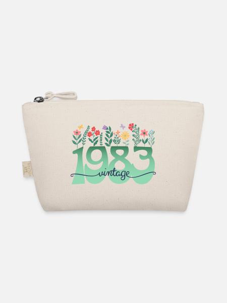 Motiv Blumen 1983 Geburtstagsfeier Frau 40 Jahre - Bio-Täschchen - Natur - Vorne