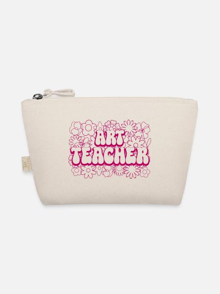 Mandala-Blumen-Lehrerin Kunstlehrerin - Bio-Täschchen - Natur - Vorne