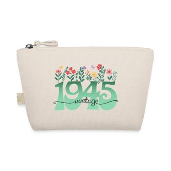 Blumenmuster 1945 Geburtstagsfeier Frau 80 Jahre - Bio-Täschchen - Natur - Vorne