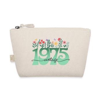 Blumenmuster 1975 Geburtstagsfeier Frau 50 Jahre - Bio-Täschchen - Natur - Vorne