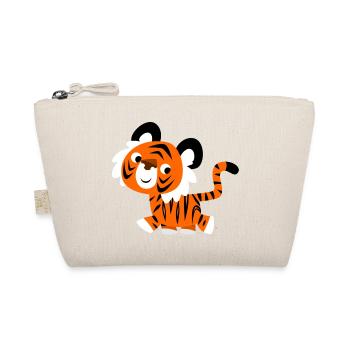 Cute Self-Confident Cartoon Tiger by Cheerful - Organic Pouch - nature - Front
