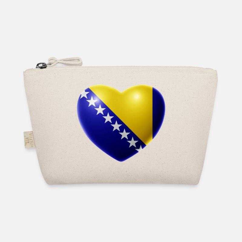 Herz (Bosnien / Bosna) - Bio-Täschchen - Natur