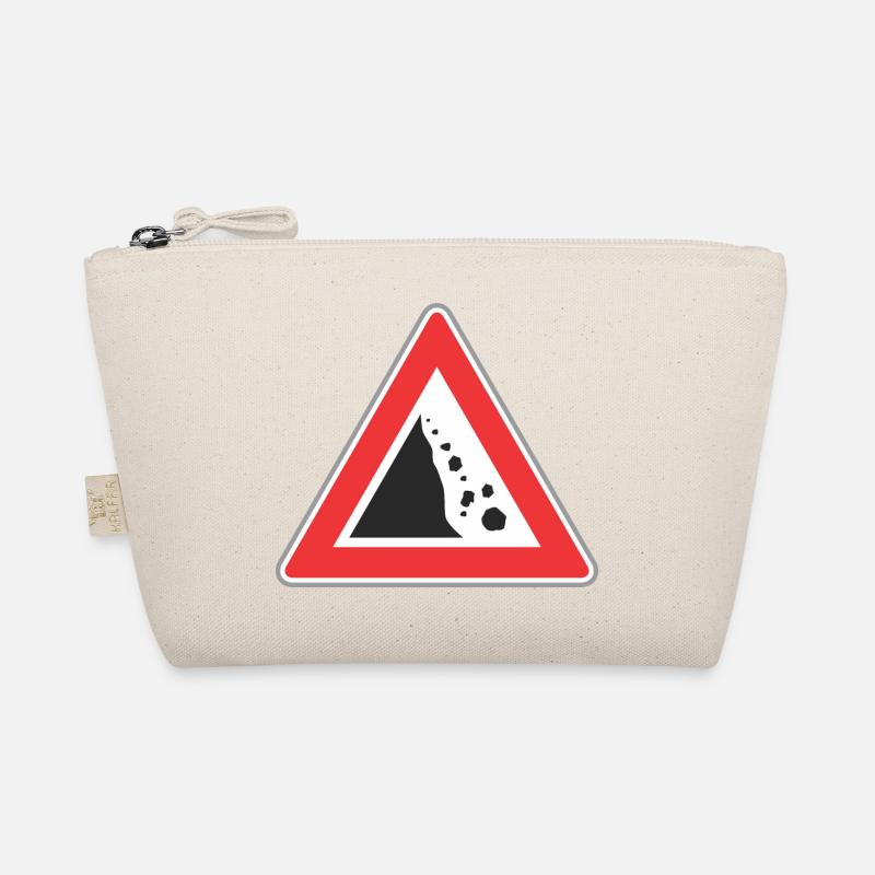 Road sign Stone fall Organic Pouch
