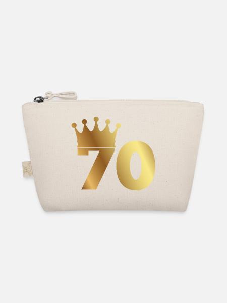 70. Geburtstag: 70 mit Krone - Bio-Täschchen - Natur