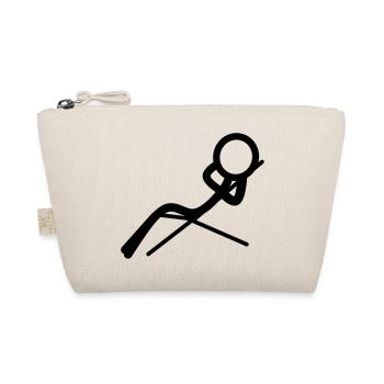 Stickman entspannt sich am Strand - Bio-Täschchen - Natur - Vorne