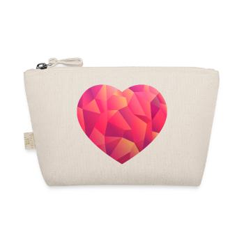 Heart pink - Organic Pouch - nature - Front