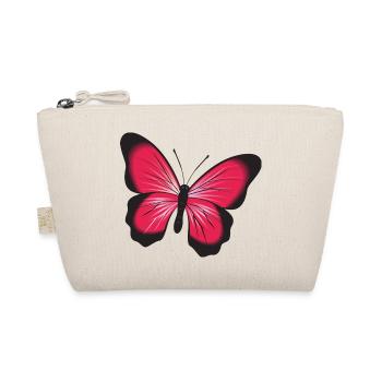 Roter Rosa Schmetterling Geschenk Idee - Bio-Täschchen - Natur - Vorne