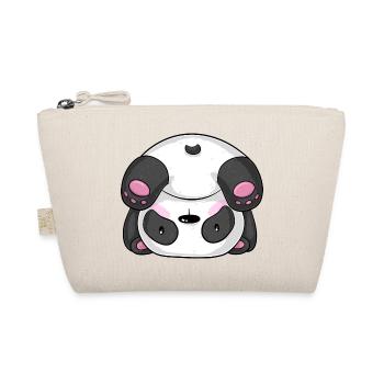 Sportlicher Comic Panda - Bio-Täschchen - Natur - Vorne