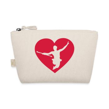 heart heart sports twirling baton4 - Organic Pouch - nature - Front
