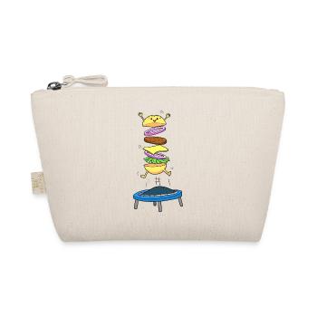 Burger Hamburger Cheeseburger Jumping - Organic Pouch - nature - Front