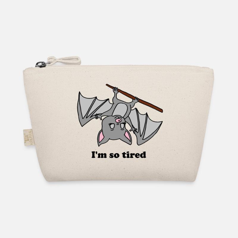 Fledermaus, Vampir, Halloween, bat, müde, abhängen - Bio-Täschchen - Natur