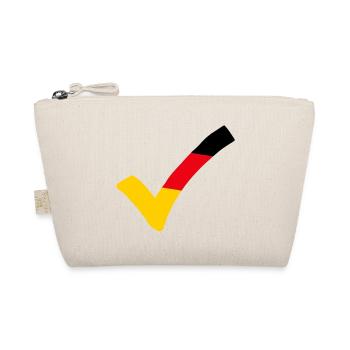 Haken Deutschland schwarz-rot-gold Check BRD - Bio-Täschchen - Natur - Vorne