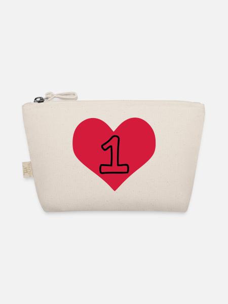 Number 1 & Heart - Organic Pouch - nature - Front