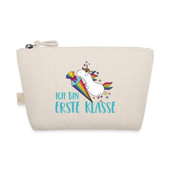 Einhorn Einschulung Schule Zuckertüte Erste Klasse - Bio-Täschchen - Natur - Vorne