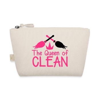 The QUEEN of CLEAN mother hot pink with brooms - Organic Pouch - nature - Front