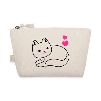 Kawaii CUTIE de chat avec des coeurs d'amour - Trousse biologique - nature - Devant