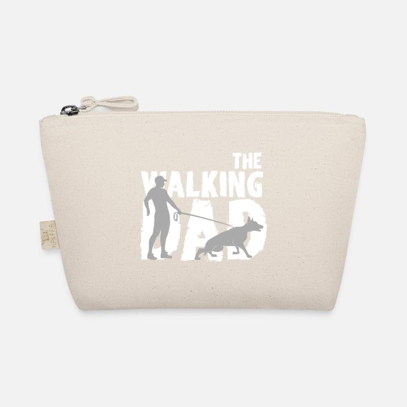 Dog and man in the shadow path Organic Pouch