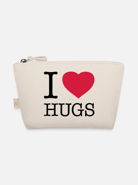 I LOVE FREE HUGS - Bio-Täschchen - Natur - Vorne