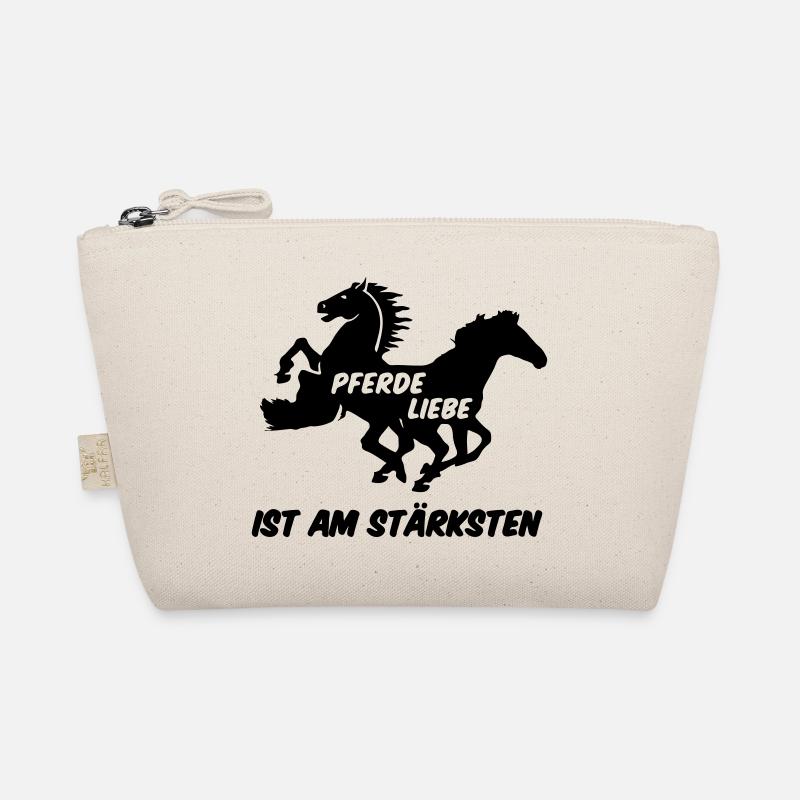 Pferd Pferde Reiter Reiten Liebe Geschenk Spruch - Bio-Täschchen - Natur