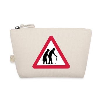 Caution Old People Crossing Traffic Sign - Organic Pouch - nature - Front