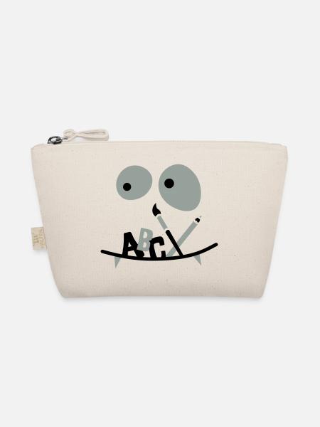 School child - monster face - First day of school - Organic Pouch - nature - Front