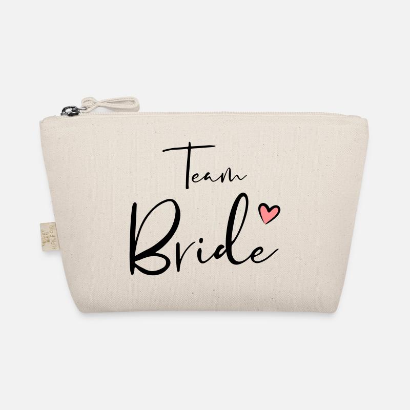 Team Bride Herz Junggesellinnenabschied Geschenk - Bio-Täschchen - Natur