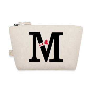 Capital letter M with hearts - Organic Pouch - nature - Front