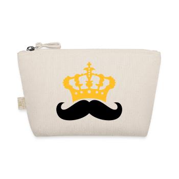 herrscher koenig krone prinz mustache schnurrbart - Bio-Täschchen - Natur - Vorne