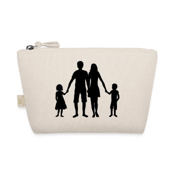 fête des pères 2 enfants frères et sœurs fille père papa pa - Trousse biologique - nature - Devant