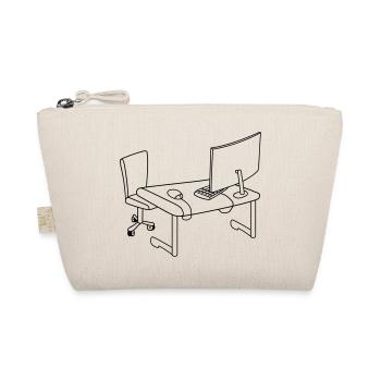 home office buero stuhl arbeitsplatz gamer bildsch - Bio-Täschchen - Natur - Vorne