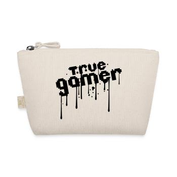 pixel true gamer 8 bit retro old font text blood d - Organic Pouch - nature - Front