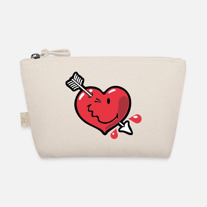 Smiley Heart - Bio-Täschchen - Natur