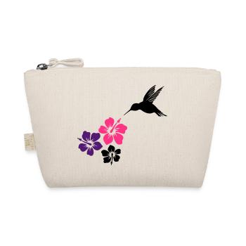 Hummingbird, colibri with hibiscus flowers. - Organic Pouch - nature - Front