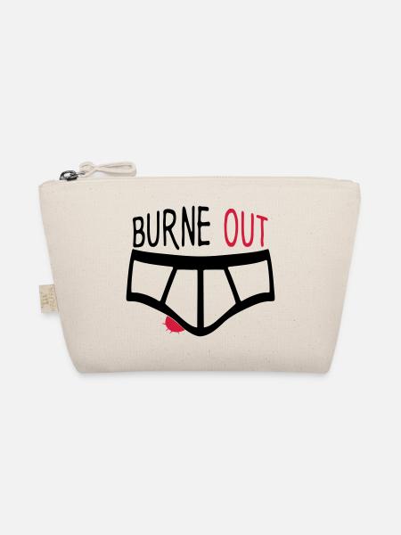 burne out burnout slip citation couille - Trousse biologique - nature - Devant