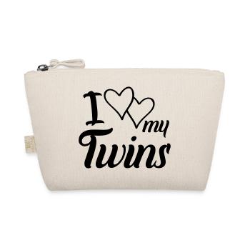 hearts i love my twins - Bio-Täschchen - Natur - Vorne