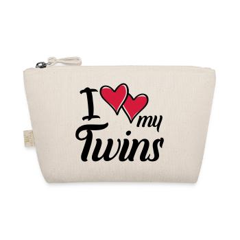 i love my twins hearts - Bio-Täschchen - Natur - Vorne