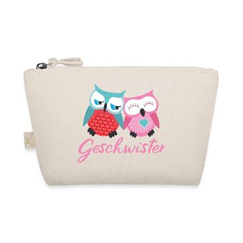 Geschwister Eulen - Bio-Täschchen - Natur - Vorne