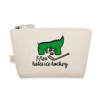T-Rex hates ice hockey player dinosaur puck - Organic Pouch - nature - Front