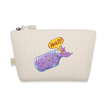 Octopus inside plastic bottle asking for help - Organic Pouch - nature - Front