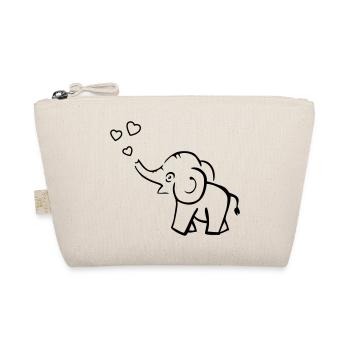Cute elephant blows hearts - Organic Pouch - nature - Front
